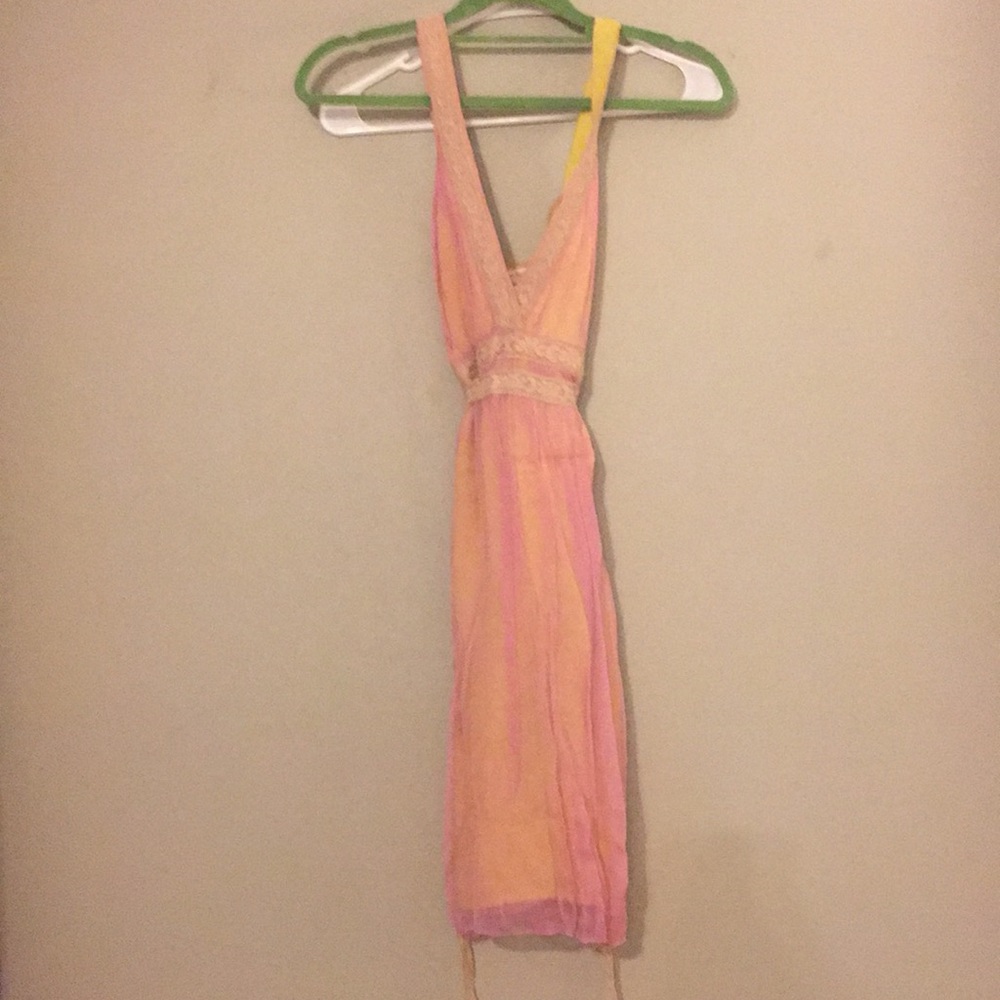 Sheer purple over muted green/yellow